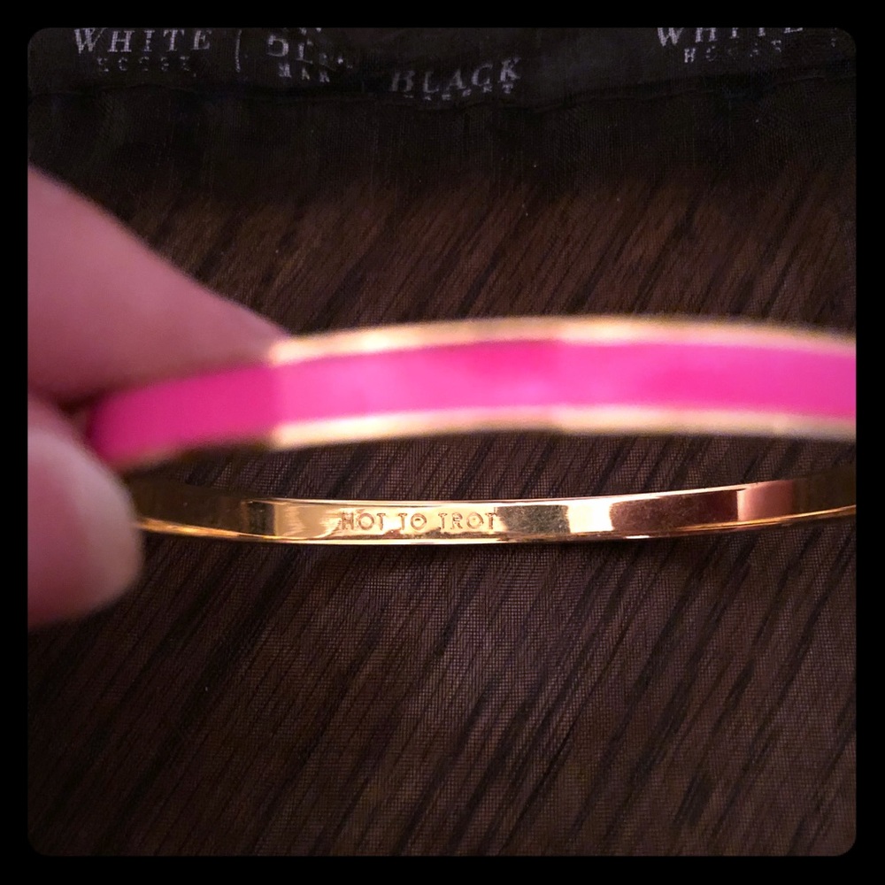 Kate Spade gold pink stripe bangle bracelet